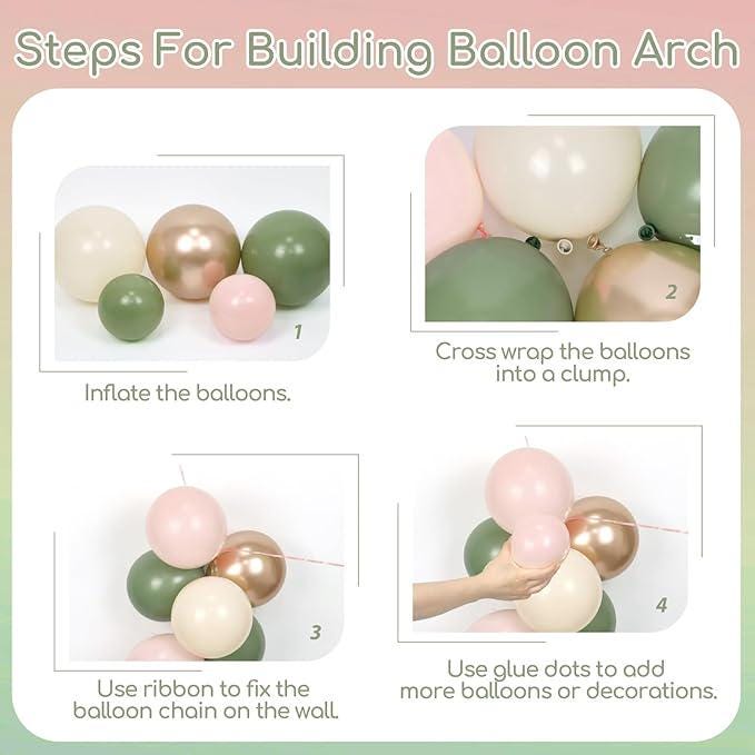 Pink & Green Balloon Arch Kit: Baby Shower Birthday Party Decor