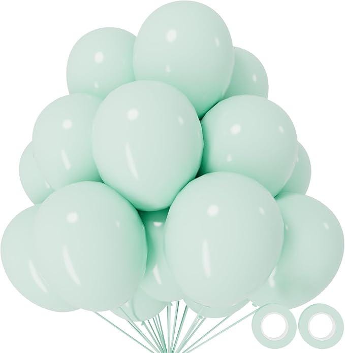 Pastel Green Balloons 110pcs 12inch Latex for Baby Shower Birthday Party