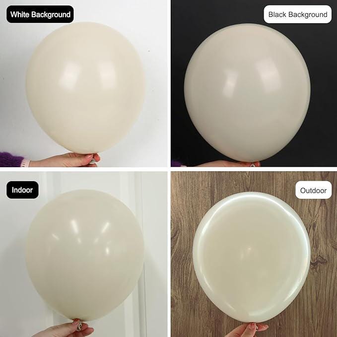 Sand White Balloon Garland Kit 129pcs Cream Beige Latex for Baby Shower Party