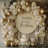Sand White Balloon Garland Kit 129pcs Cream Beige Latex for Baby Shower Party