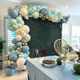 Dusty Green Blue Balloons 12inch Pastel White Sand Beige for Baby Shower Party