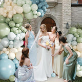Dusty Blue & Sage Green Balloon Arch Kit, 124 Pcs