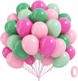 Pink and Green Balloon Set 60 Pcs for Hawaiian Baby Shower and Birthday Decor