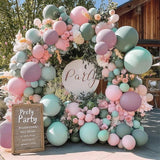 Pink Green Lavender Balloon Arch Kit for Baby Shower Gender Reveal and Party Decor