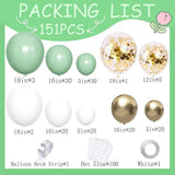 Sage Green Balloon Arch Kit 151 Pcs for Baby Shower Birthday and Wedding Decor