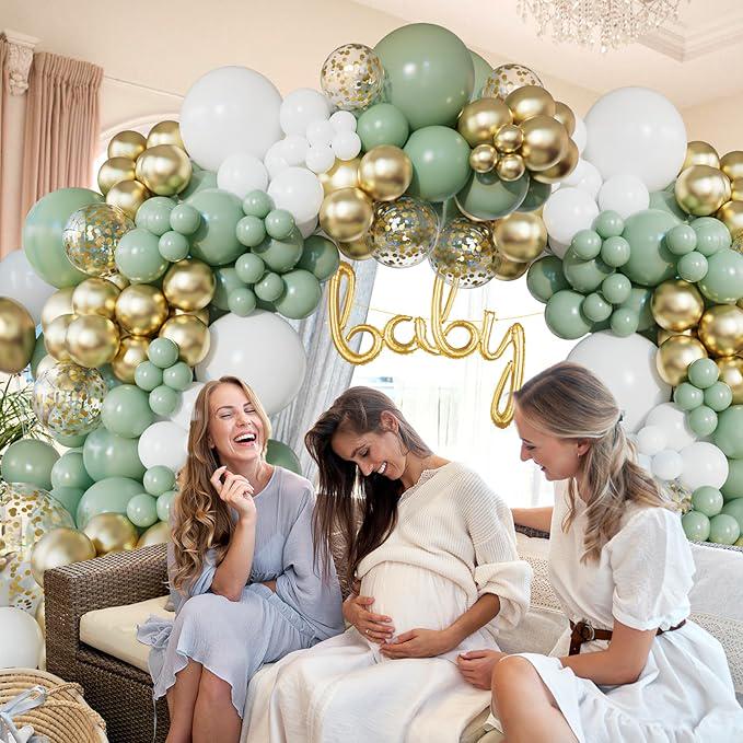 Sage Green Balloon Arch Kit 151 Pcs for Baby Shower Birthday and Wedding Decor