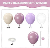Purple and White Balloon Set 12 Inch for Baby Shower Birthday and Party Decor
