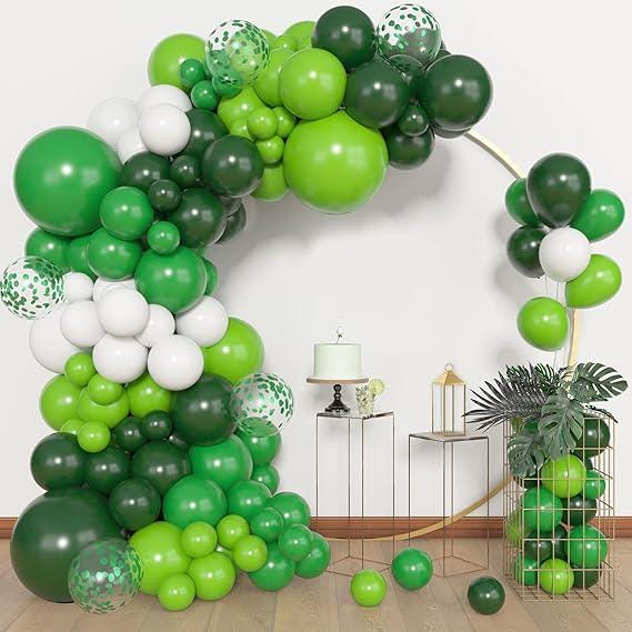 Green Balloon Arch Kit 153 Pcs for Baby Shower Birthday and Jungle Party Decor
