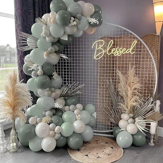 Dusty Green Balloon Arch Kit: Latex Party Garland, Baby Shower Decor