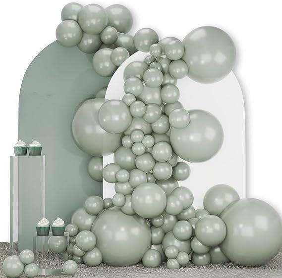 Dusty Green Balloon Arch Kit: Latex Party Garland, Baby Shower Decor