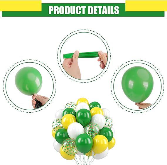 White Green Yellow Balloon Arch Kit 50 Pcs for Birthday Party Decor