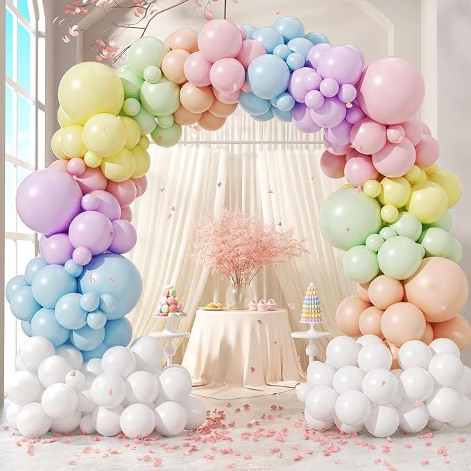 164pcs Pastel Balloon Garland for Easter, Baby Shower, Birthday Party Decor
