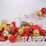 60 Pack Red and Gold Balloons Set for Wedding Birthday and Christmas Decorations