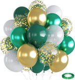 35pcs Green Gold White Balloons Set for Jungle Safari Birthday Wedding Party Decor
