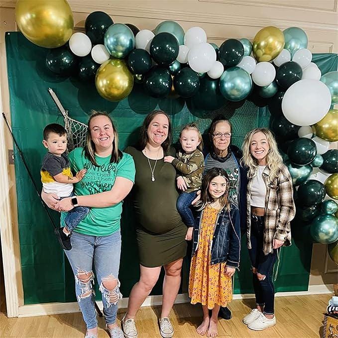 35pcs Green Gold White Balloons Set for Jungle Safari Birthday Wedding Party Decor