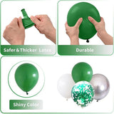 60pcs Green White Silver Confetti 12" Balloons for Kids Birthday Party Decor