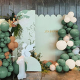 160pcs Green White Brown Balloon Garland Kit for Birthday, Baby Shower, Wedding