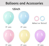 105pcs 12" Pastel Latex Balloons for Birthday, Baby Shower, Wedding Decorations