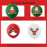 12PCS Christmas Reindeer and Santa Balloons Set for Holiday and Birthday Decorations