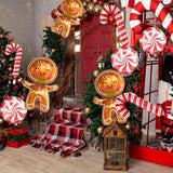 Gingerbread and Candy Cane Foil Balloons Set for Christmas and Holiday Party Decor