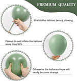 60pcs 12" Sage Green White Gold Confetti Balloons for Wedding, Baby Shower Decor
