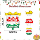 6PCS Christmas Cake Foil Balloons Set for Holiday Birthday and Party Decorations