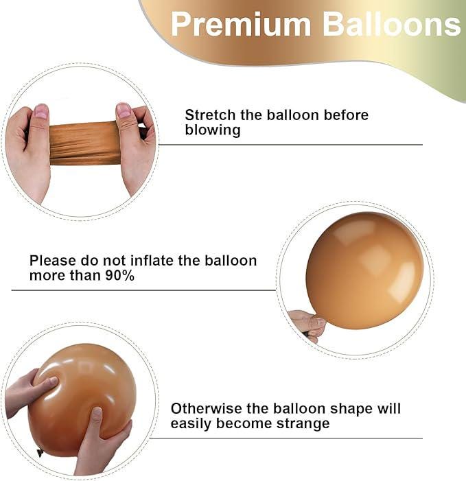 60pcs Green Brown Beige Yellow 12" Balloons for Jungle Safari Birthday Decorations