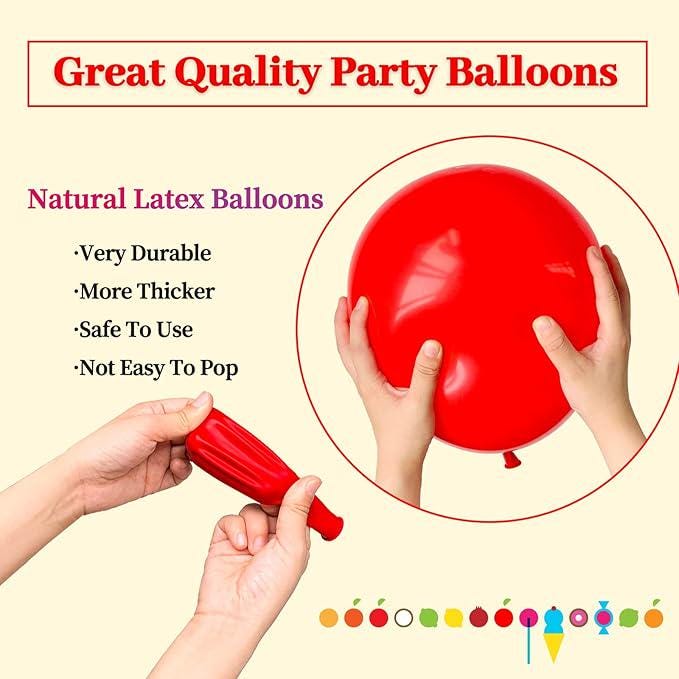 110PCS Red Latex Balloons 12 Inch for Birthday Valentine Wedding Party Decorations