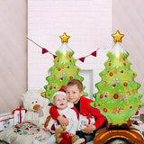 2PCS Self-Standing Christmas Tree Foil Balloons Set for Holiday Party Decorations