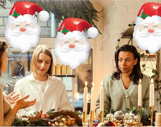 3PCS Santa Claus Foil Balloons Set for Christmas and New Year Party Decorations