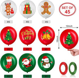 45PCS Christmas Latex Balloons Set for Holiday Birthday Party and Classroom Decorations
