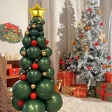 Red Green Gold Balloons Set for Christmas and New Year Party Decorations
