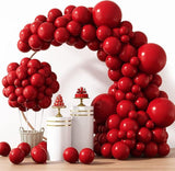 Ruby Red Balloon Arch Kit: Latex Party Decorations (129 Pcs)