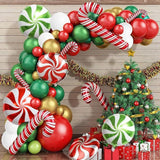 Christmas Balloon Arch Kit: Candy Cane & Gingerbread Garland (126 Pcs)