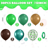 Brown and Green Balloon Set: Coffee, Emerald, Confetti Balloons