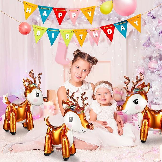 6pcs Reindeer 3D Balloons for Christmas Party and Birthday Decorations