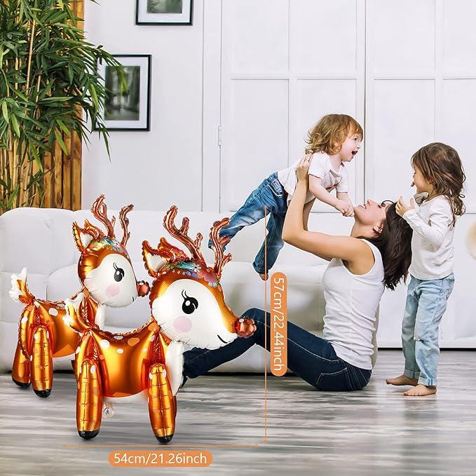 6pcs Reindeer 3D Balloons for Christmas Party and Birthday Decorations