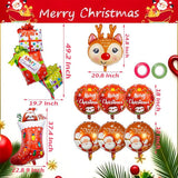 9pcs Christmas Deer and Gift Box Balloons for Xmas Party Decorations