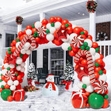 Christmas Balloon Arch Kit: Red, White, Candy Cane & Star Garland
