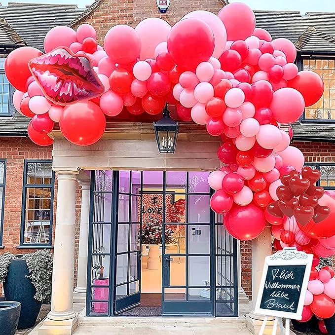 130pcs Red Latex Balloon Set for Wedding Birthday and Christmas Decorations