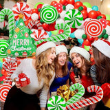 14pcs Xmas Tree and Candy Cane Balloons Set for Christmas Party Decorations