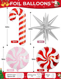 Christmas Balloon Arch Kit: Candy Cane & Star Garland (120 Piece)