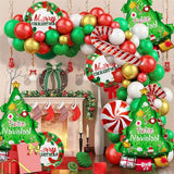 6pcs Christmas Tree and Wreath Foil Balloons for Xmas Party Decorations