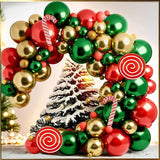 160PCS Christmas Balloon Garland Kit Dusty Green Red Gold Balloons for Holiday Decor