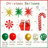 Christmas Balloon Garland Kit Red Green White Gold Balloons for Holiday Party Decor