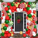 139PCS Christmas Balloon Garland Kit Red Green Gold Balloons for Holiday Party Decor