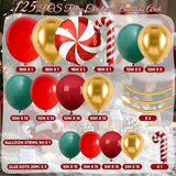 125PCS Christmas Balloon Garland Kit Dusty Red Green Gold Balloons for Holiday Decor