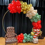 133PCS Christmas Balloon Garland Kit Retro Red Green Gold White Balloons for Holiday Decor