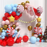 110PCS Christmas Balloon Arch Kit Pink Blue Red Gold Balloons for Holiday Decor