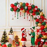 110PCS Ugly Sweater Christmas Balloon Garland Kit Red Green Balloons for Holiday Decor